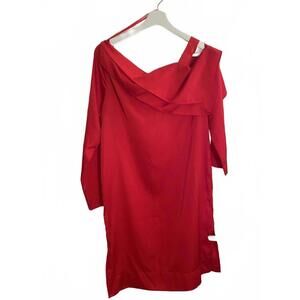 Stylish Red Off-Shoulder Dress by Lea & Viola - Size S